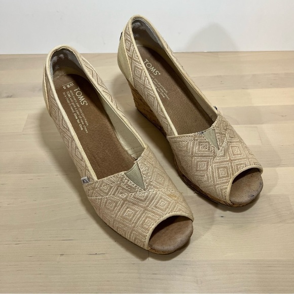Toms Stella Open Toe Wedges Womens 8.5 - Picture 7 of 7